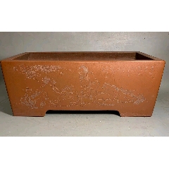 紫砂盆,2000-2009年,其他颜色,其他泥质,厉上清刻周向红
