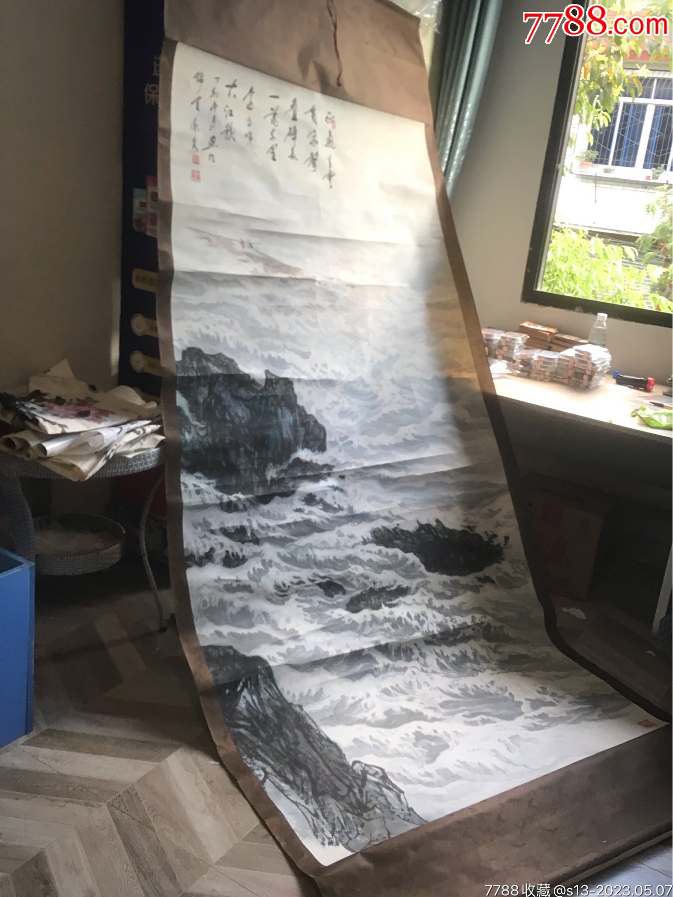 保真出售-八尺巨幅精品-王胤泉（中国当代著名画家、泉作品曾在中国