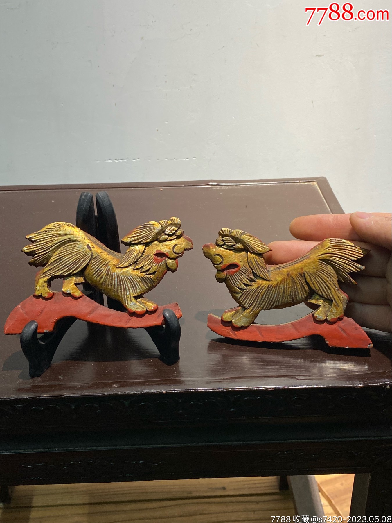 特价,精美老木雕,狮子一对-木雕花板-7788商城__七七八八商品交易平台(7788.com)