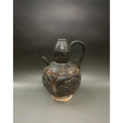 古董古玩收藏品赤峰窑褐釉剔花葫芦执壶-其他陶器-7788旧书网