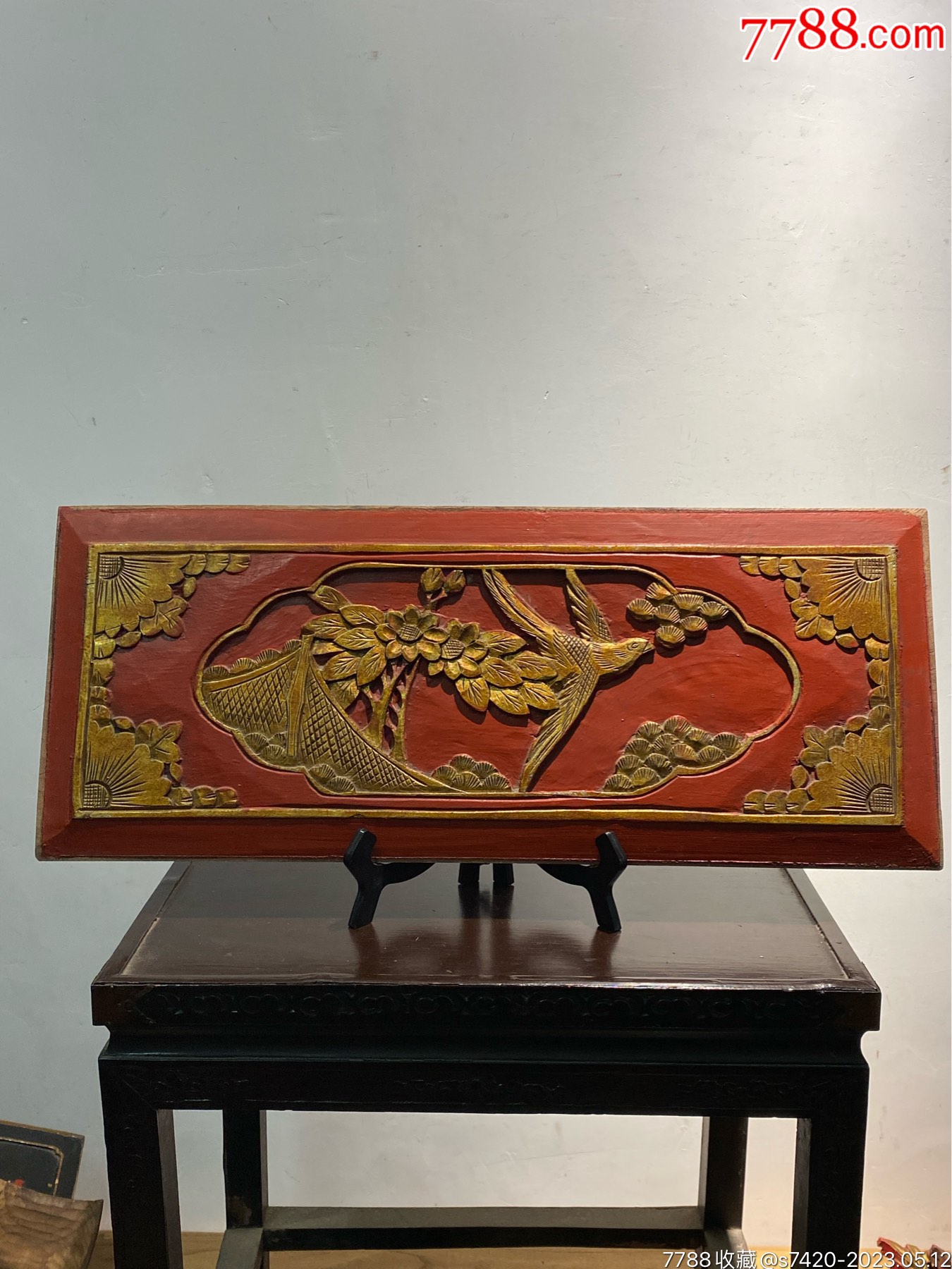 特价，精美老木雕，大花鸟单片，乡下收获，原汁原味，60-70年代木雕，品相不错-价格:68元-se93859123-木雕花板-零售-7788 ...