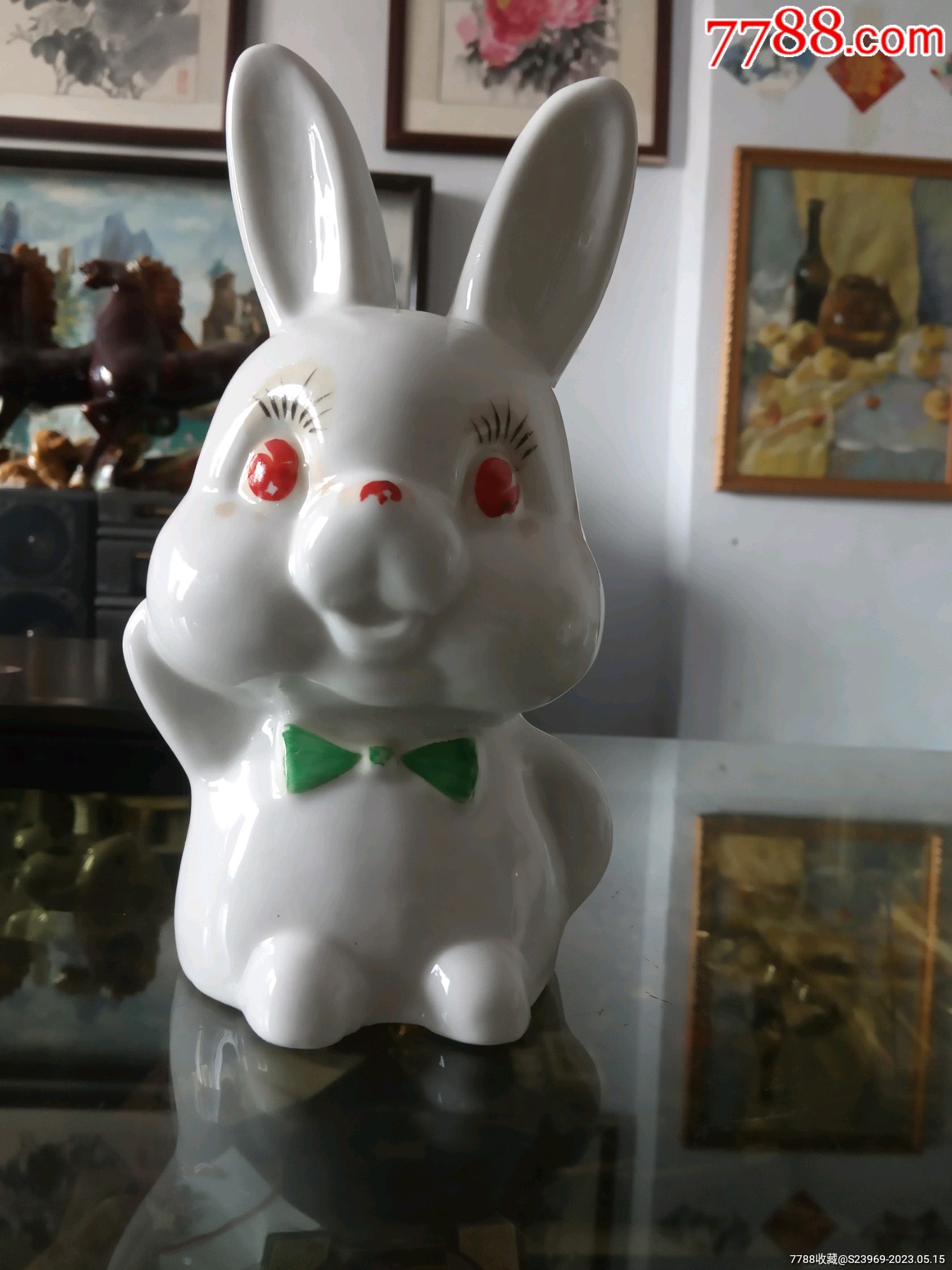 创意可爱贴钻兔子存钱罐流氓兔家居摆件储钱罐储蓄罐儿童生日礼物