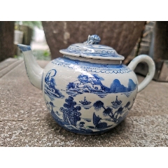 清代青花缠枝莲纹全品盘-青花瓷-7788旧书网