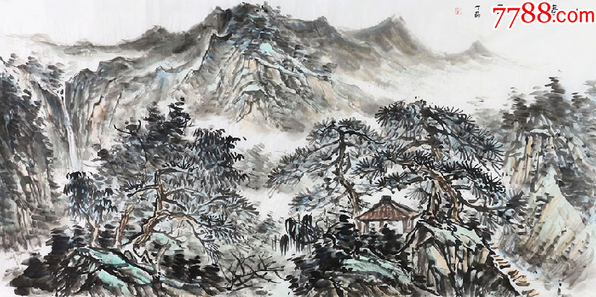 当代著名书画家孟繁星手绘真迹！山清水秀_山水国画原作_儒风雅韵【7788收藏__收藏热线】