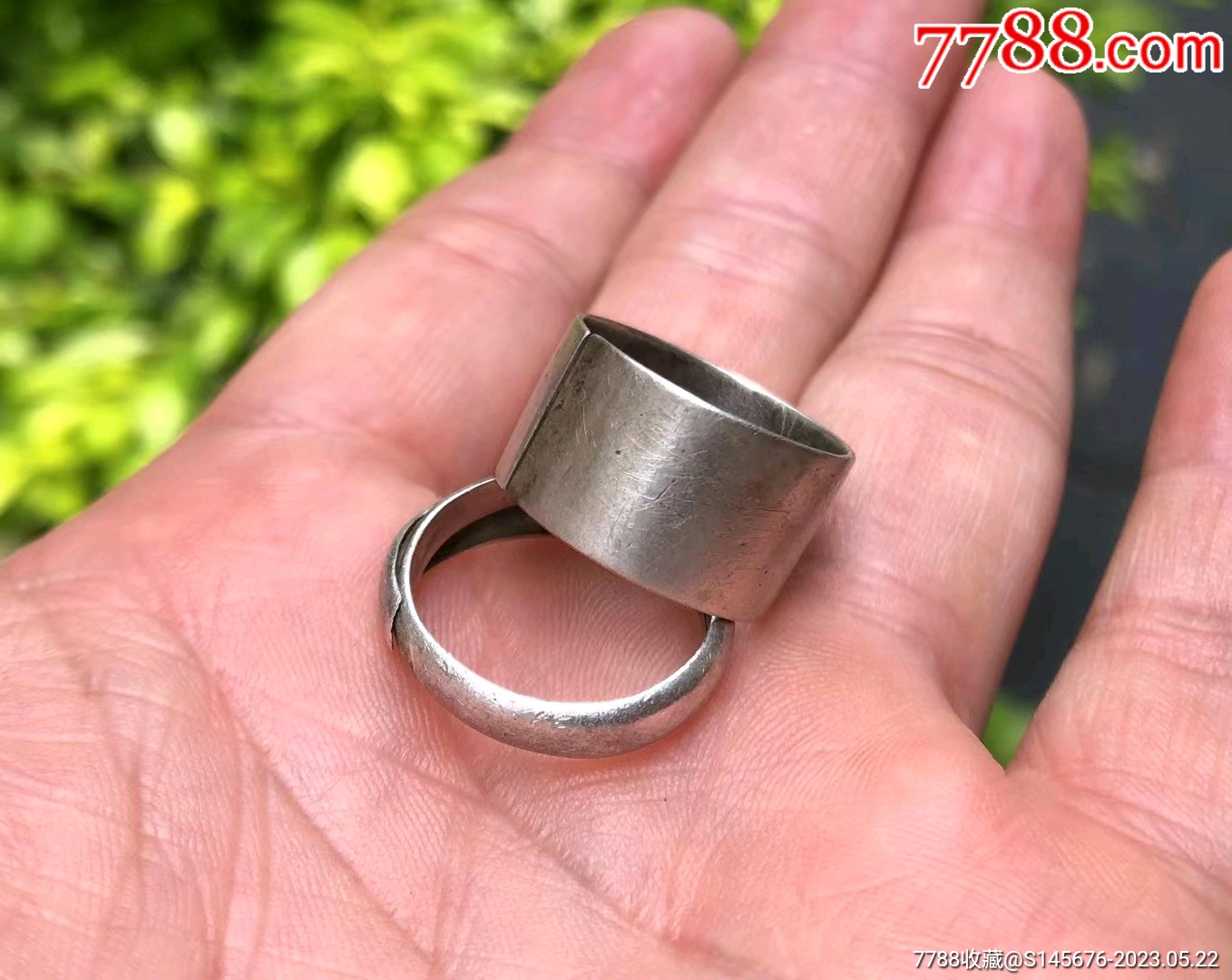 素材老银戒指2个_银戒指_民间老银饰品【7788收藏__收藏热线】
