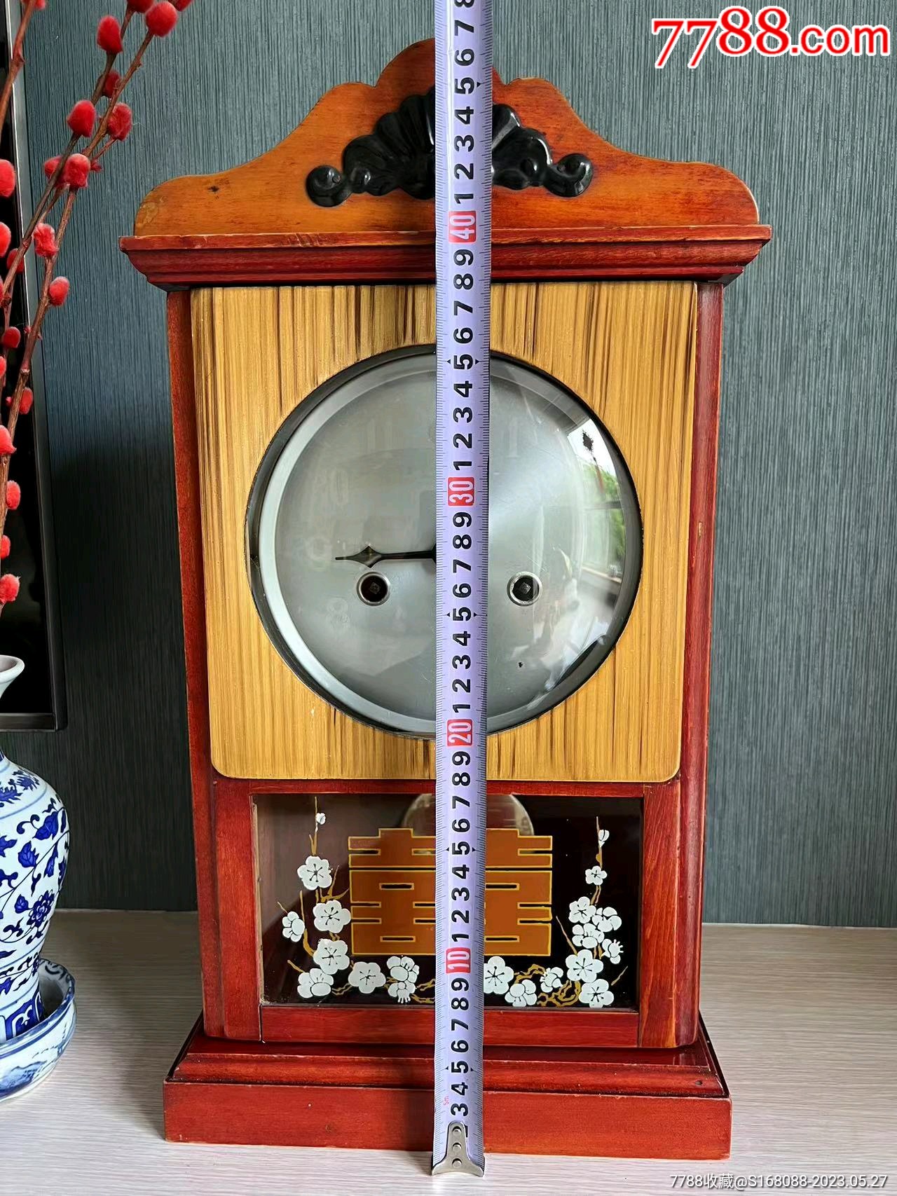 文*时期七八十年代怀旧古董老物件中国烟台北极星牌机械上弦老式座钟古董钟表老座钟_座钟/落地钟_图片欣赏_收藏价值_7788明信片收藏