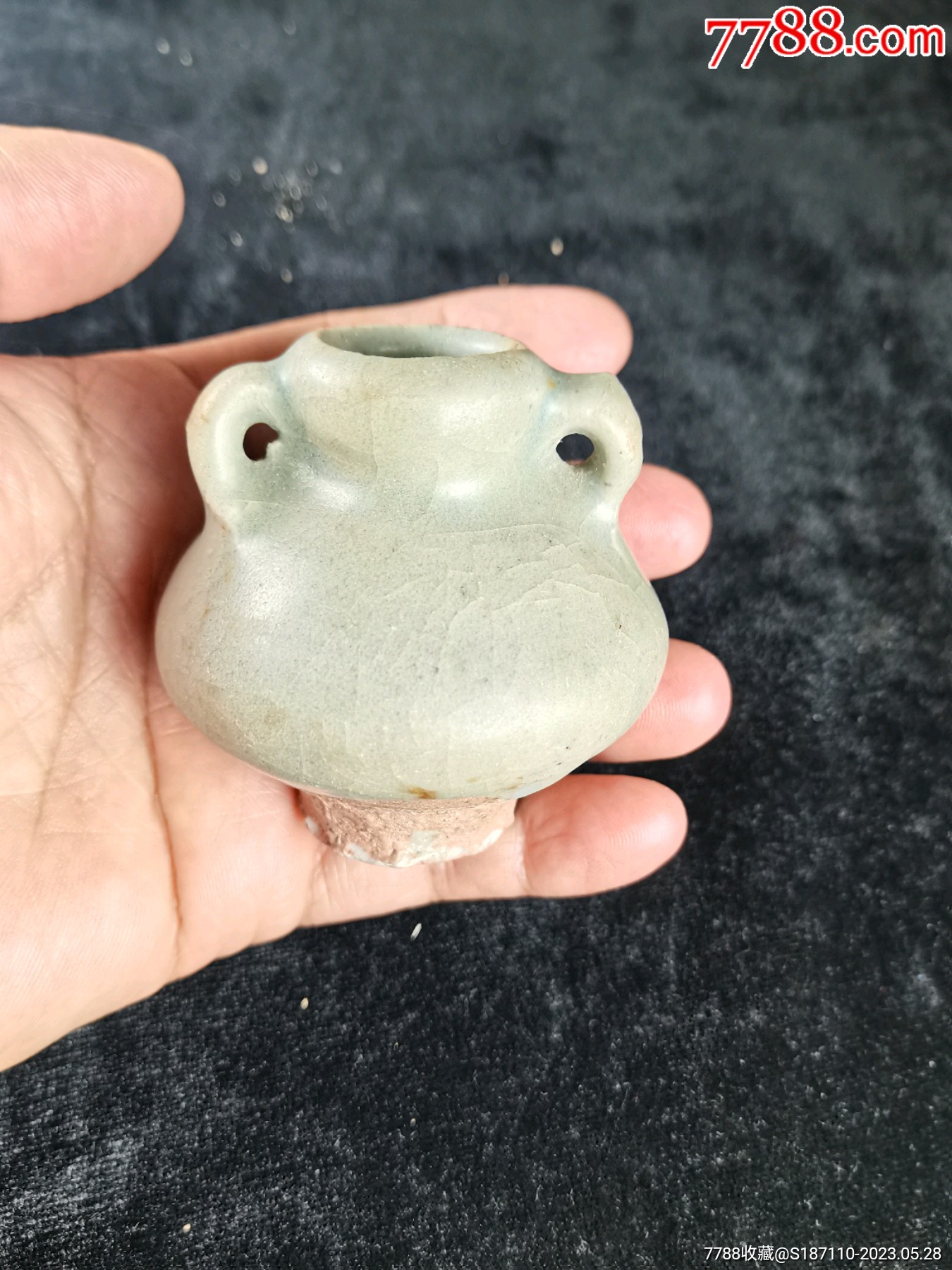 元代龙泉窑双耳水盂-青瓷/秘色瓷-7788红宝书
