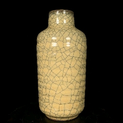 宋汝窑包口冰裂纹胆瓶，高16直径9.5cm-彩绘瓷/彩瓷-7788红宝书