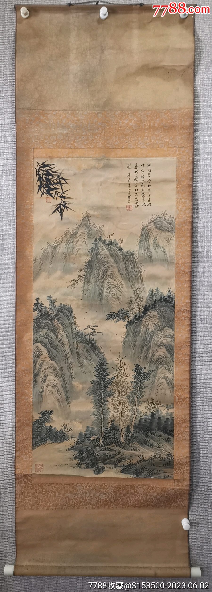 清代著名画家董其昌国画一幅约四个平尺老装老裱保真_山水国画原作_翰晨收藏【7788收藏__收藏热线】