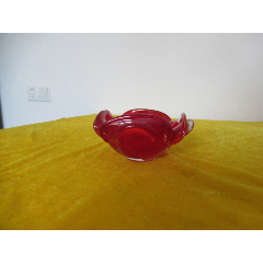 琉璃玻璃莲花花朵创意造型老烟灰缸(完美品相)_价格20元【海涛临风】