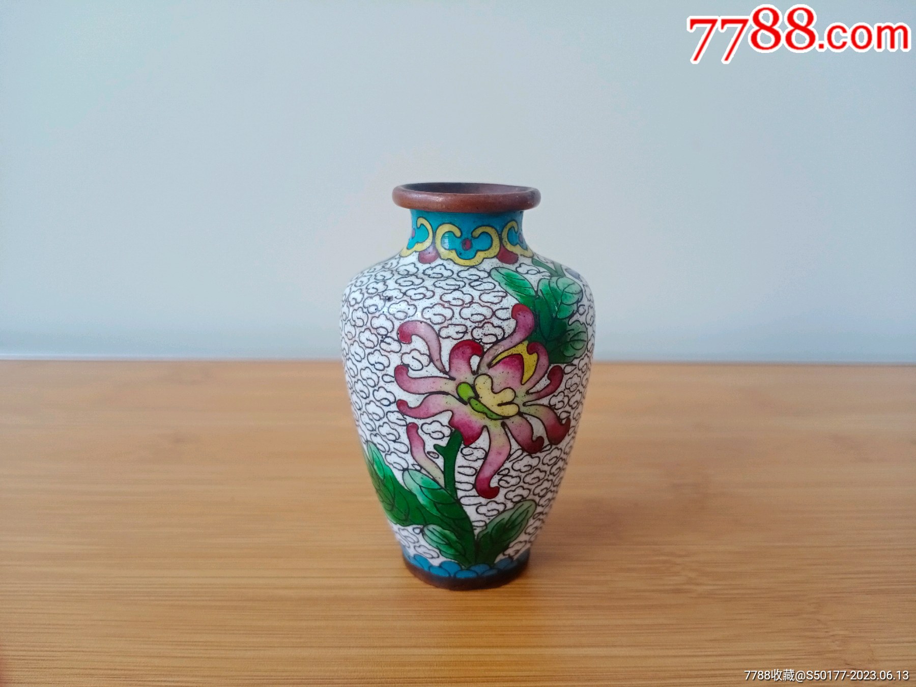 1487 中国 景泰藍 七宝 琺瑯 蓋置 3客 時代物 1487 中国 景泰藍 七宝