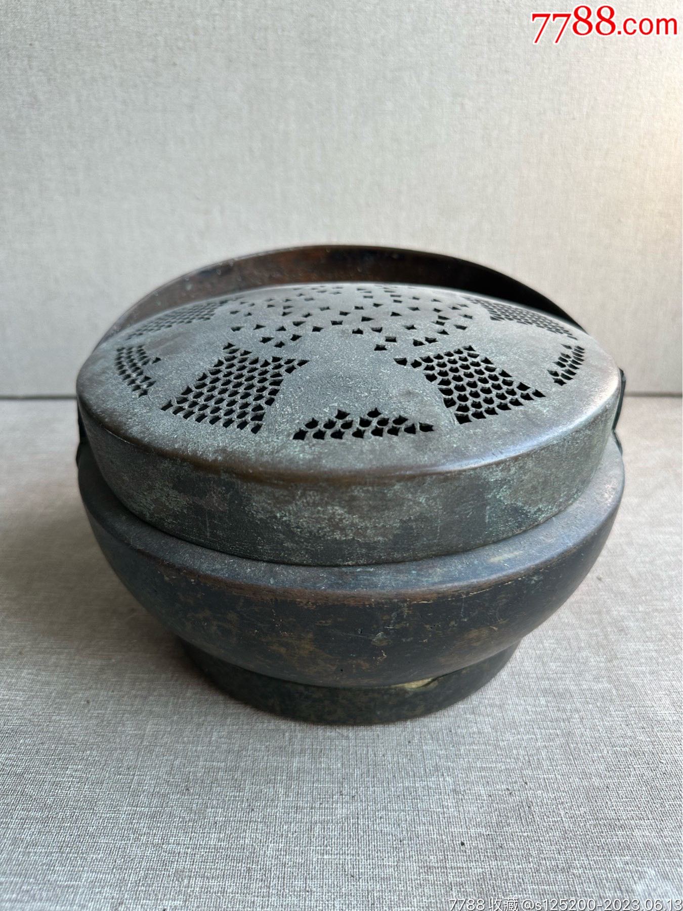 手爐,古銅製,時代物 古董古玩收藏杂项清代五福蝙蝠铜炉手炉香炉老铜铜器-铜炉-7788红宝书