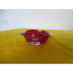 琉璃玻璃莲花花朵创意造型老烟灰缸(完美品相)_价格20元【海涛临风】