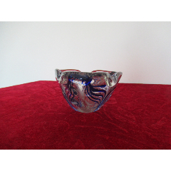 琉璃玻璃莲花花朵创意造型老烟灰缸(完美品相)_价格20元【海涛临风】