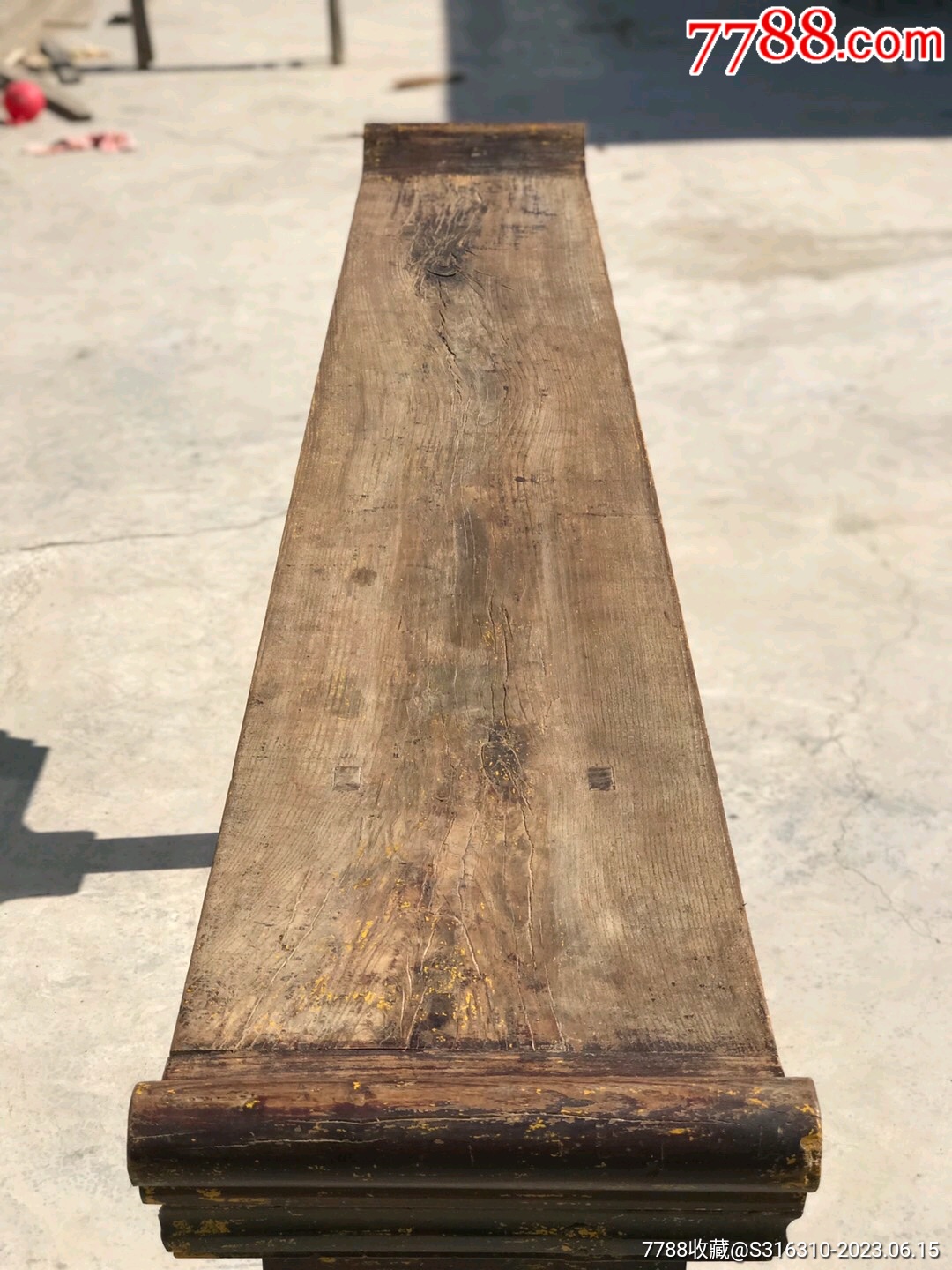 明式独板翘头案,榆木,做工讲究,品相完整,木纹清晰,板厚6厘米!_木桌/几/案_古艺珍藏阁【7788收藏__收藏热线】