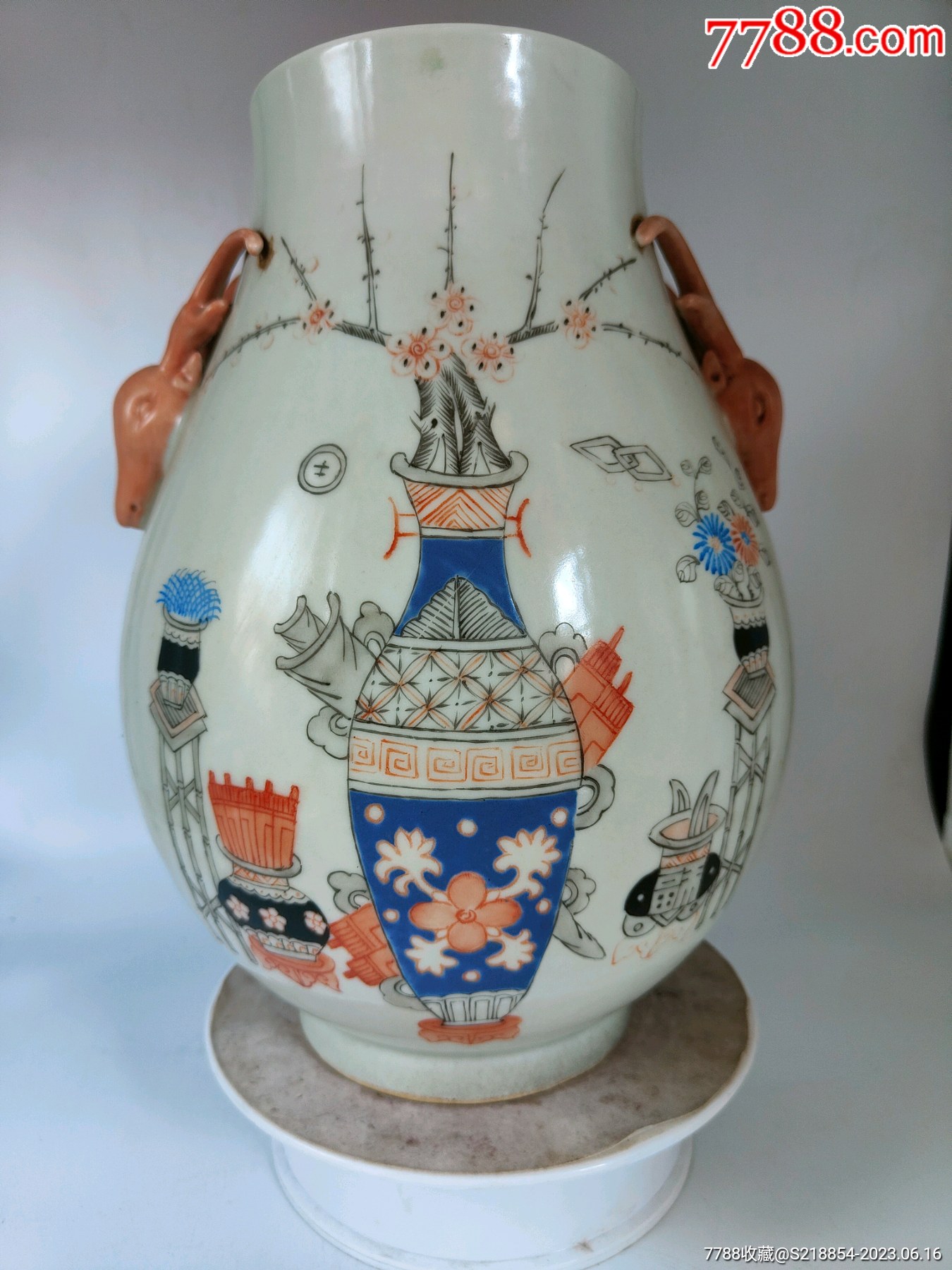 粉彩博古瓶一个_旧瓷器_山西小玩家【7788商城】