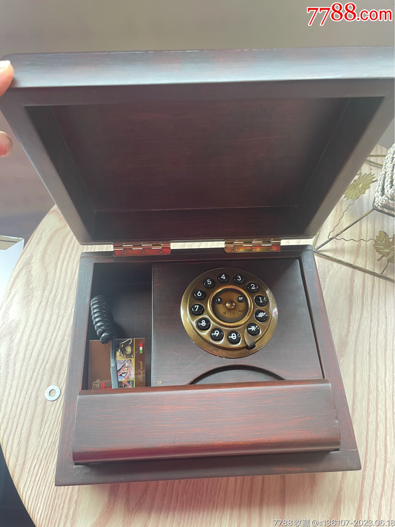 sitel木盒电话机老电话古董电话机