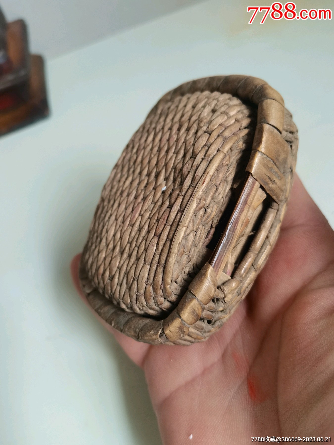 袖珍柳编元宝盒钱笸箩_植物编织工艺品_乡巴佬古玩店【7788人民币收藏