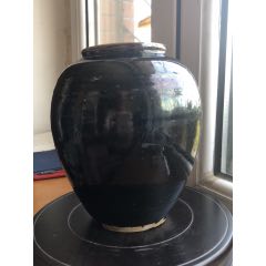 辽金时期定窑黑釉罐（完整），高19厘米、径16厘米(se94675495)