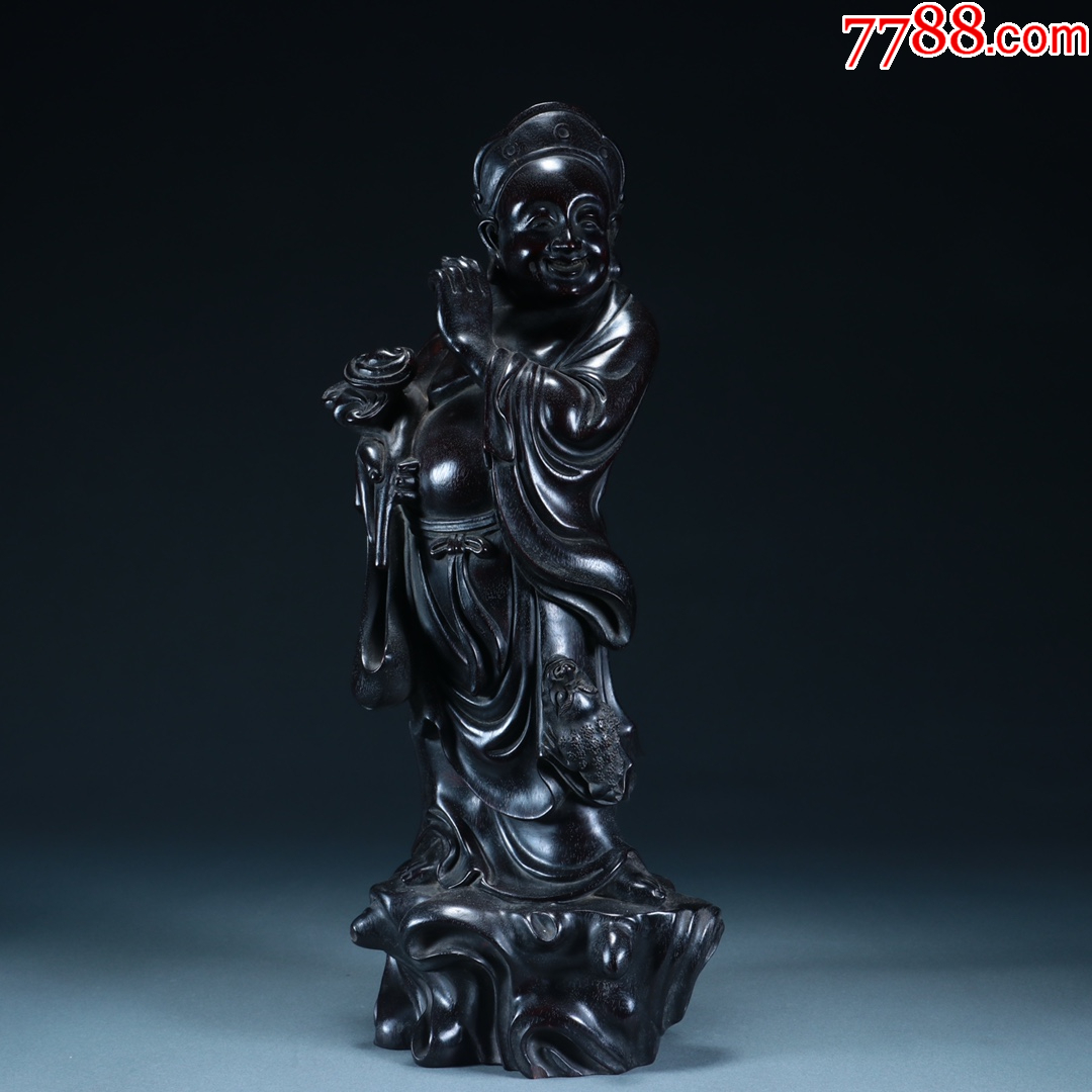 欧洲回流,小叶紫檀木刘海戏金蟾雕像_木雕摆件_古韵欧亚回流【7788收藏__收藏热线】