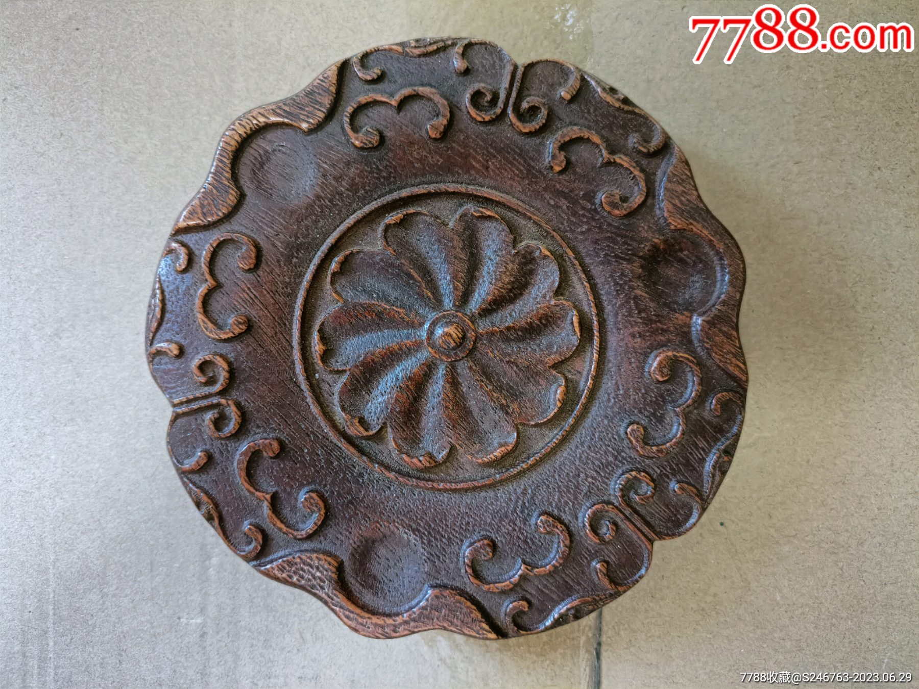 民国老红木底托_木雕花板_博古清风【7788收藏__收藏热线】