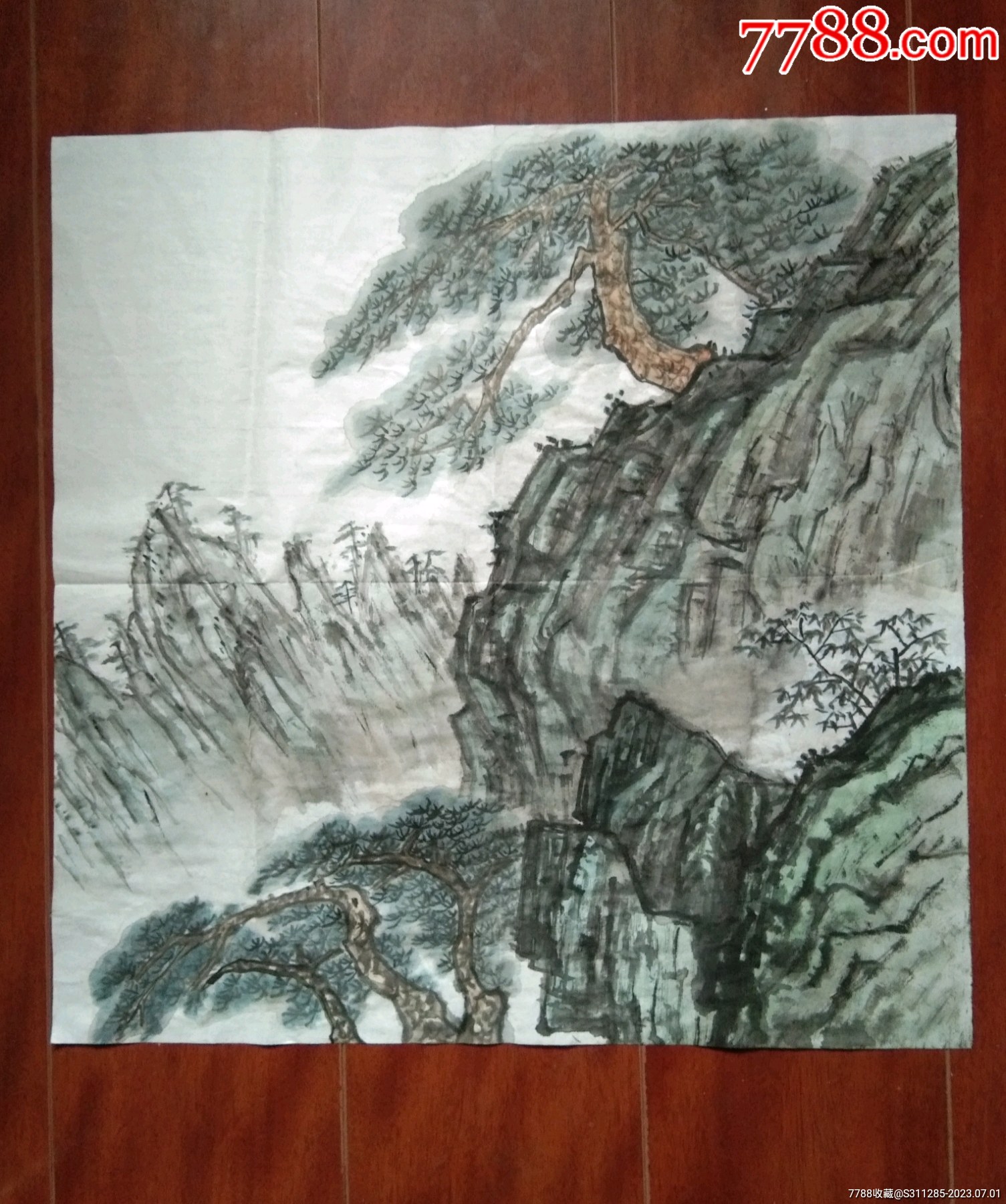 国画山水画《泰山迎客松》_山水国画原作_泉玉汇【7788收藏__收藏热线】