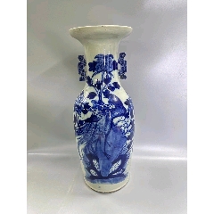 大清光绪年制款青花加彩竹石芭蕉纹玉壶春瓶_青花瓷_图片欣赏_收藏价格_
