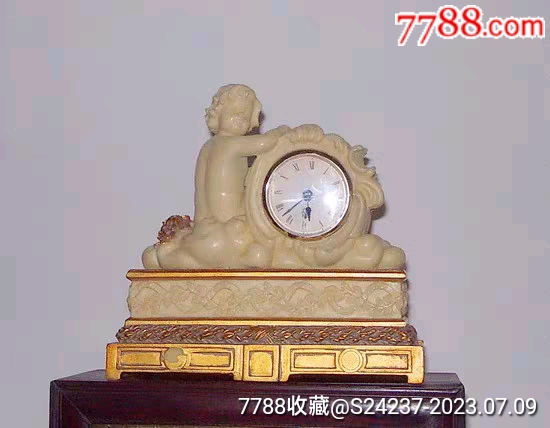 国外购回中国制造牙色描金天使造型电子台钟-价格:580元-se94954272-座钟/落地钟-零售-7788收藏__收藏热线
