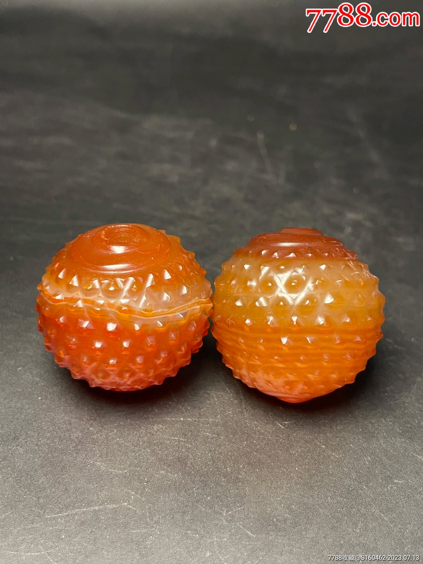 精品红玛瑙手球一对61_玛瑙/宝石手串_鄂中收藏【7788收藏__收藏热线】