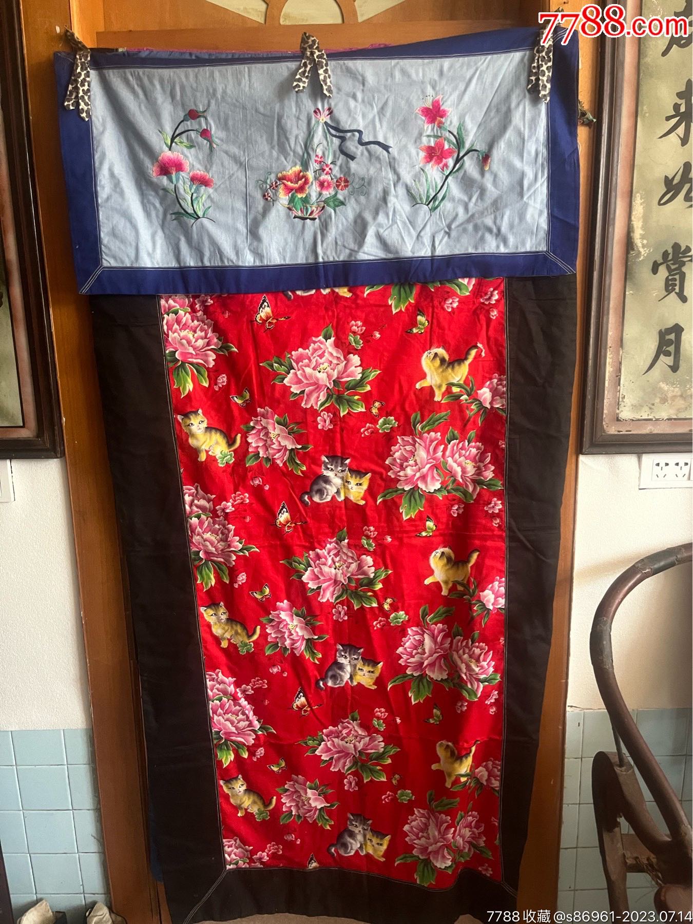 漂亮的老刺绣门帘一个-价格:350元-se95039262-轿帘/帐帘/门帘-零售-7788收藏__收藏热线