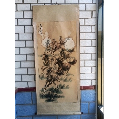 著名画家谭乐丹《马到成功》一幅,品相如图,1.75米/73厘米!