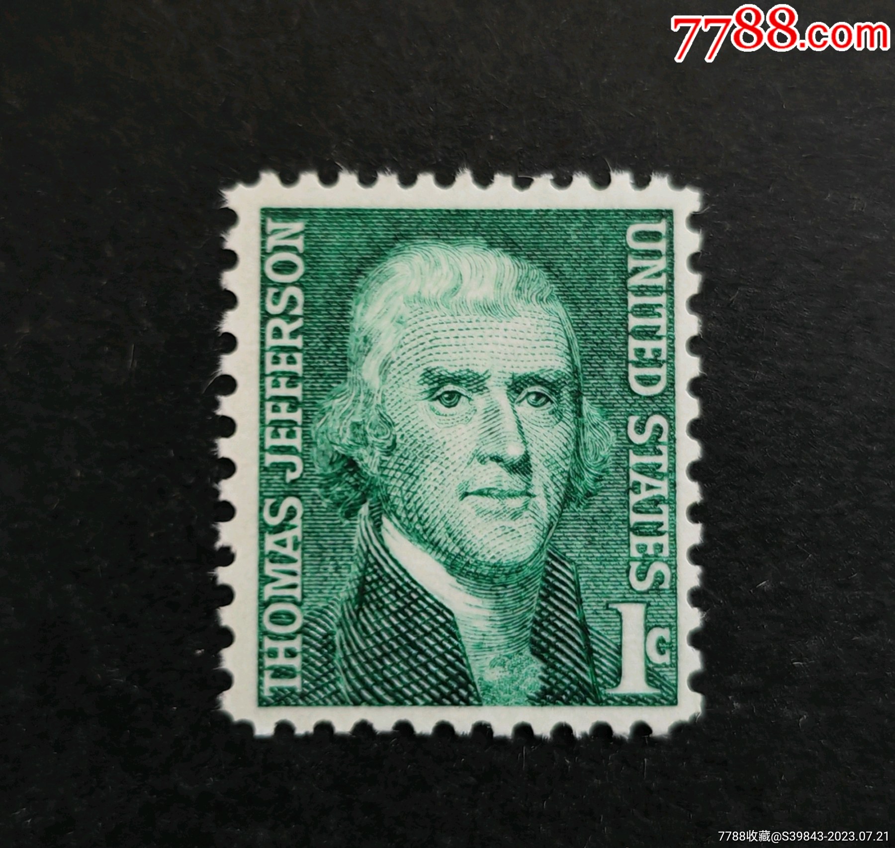 美国邮票1968年总统杰弗逊原胶新8305-美洲邮票-7788红宝书