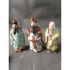 Fu, Lu, Shou, Jingdezhen Sculpture Porcelain Factory福，禄