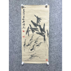 古董老字画老书画名人字画旧藏传世近现代名家齐白石水墨画送礼-花鸟
