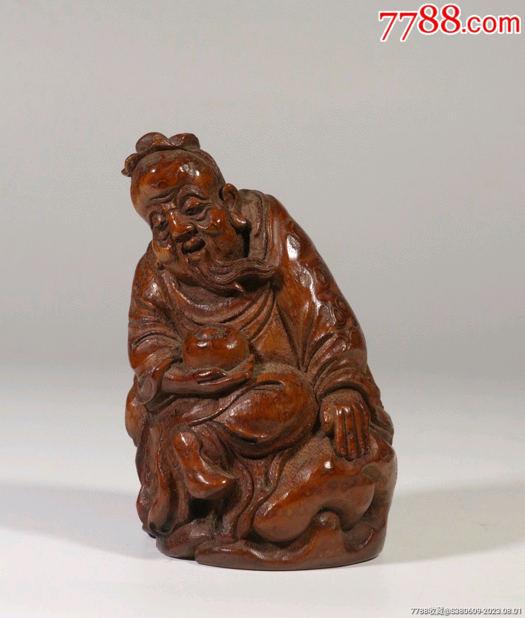 国外回流竹雕手工雕刻者坐像摆件_其他竹制品_紫魅艺术【7788收藏__收藏热线】