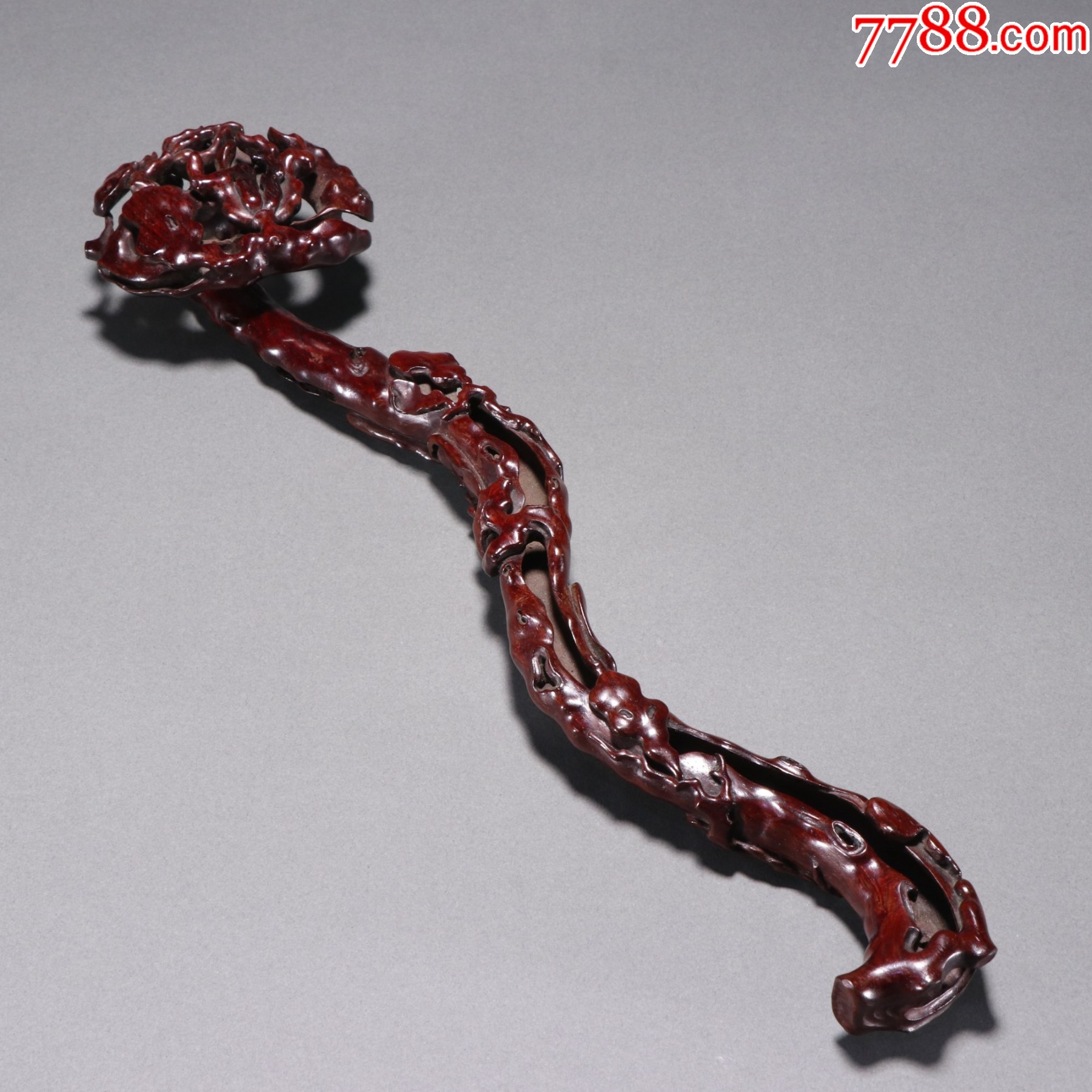 清代紫檀佛手纹如意-价格:12000元-se95403171-木雕摆件-零售-7788收藏__收藏热线