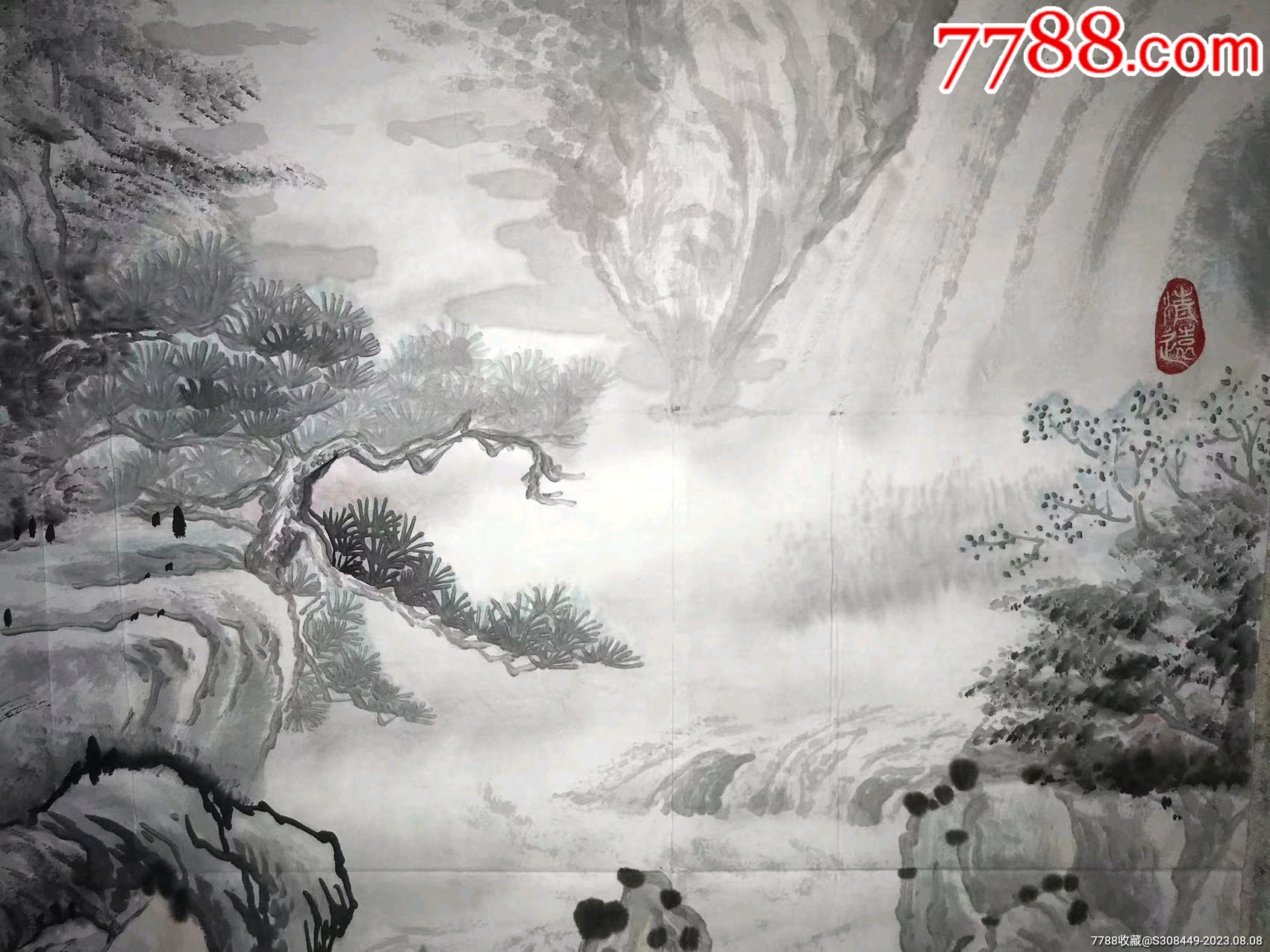 河北名家王新路四尺斗方山水真迹_山水国画原作_水墨长安书画【7788收藏__收藏热线】