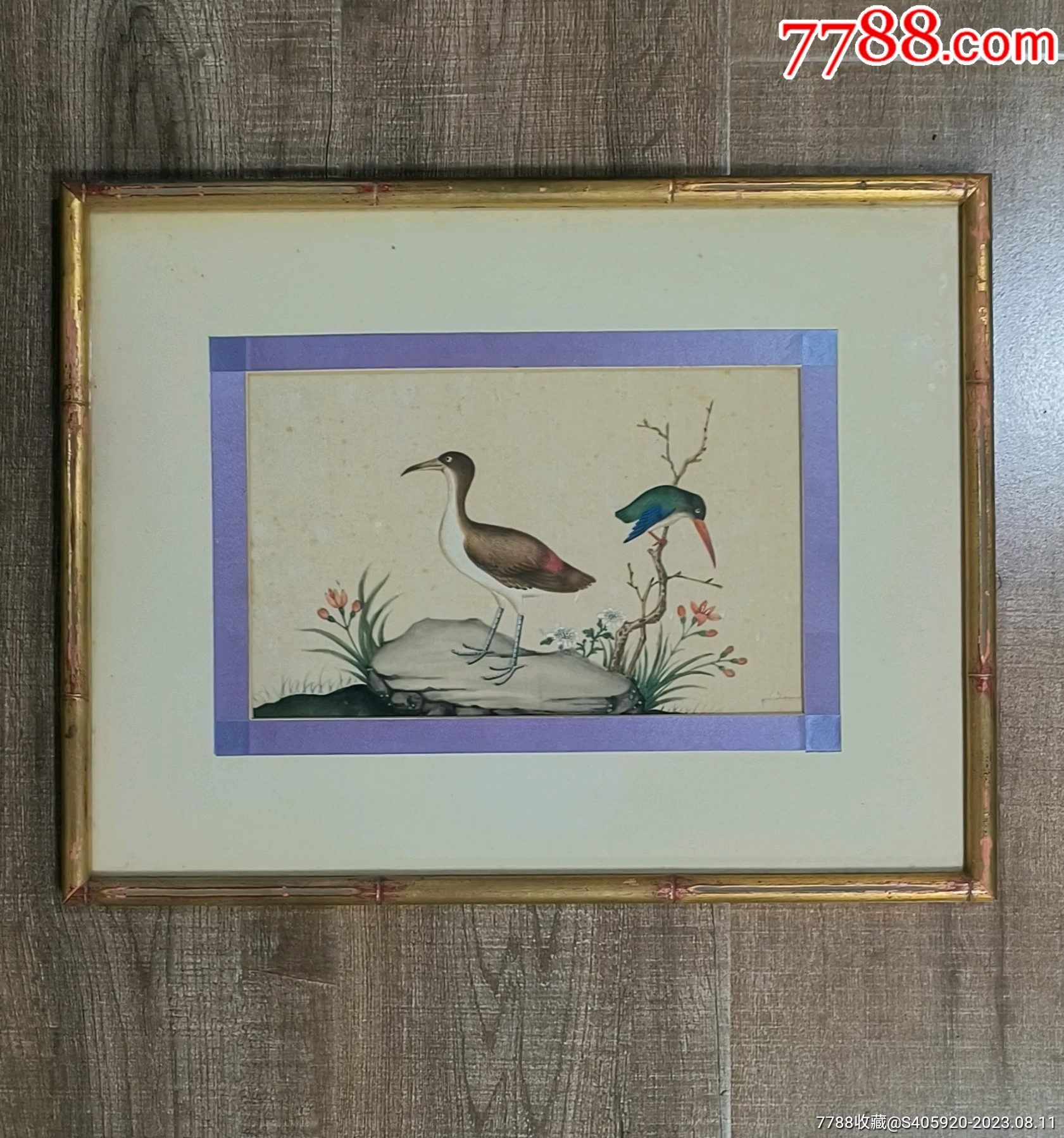 清代古董书画清十三行花鸟通草水彩画花鸟通草画_水粉/水彩原画_宁致轩【7788收藏__收藏热线】