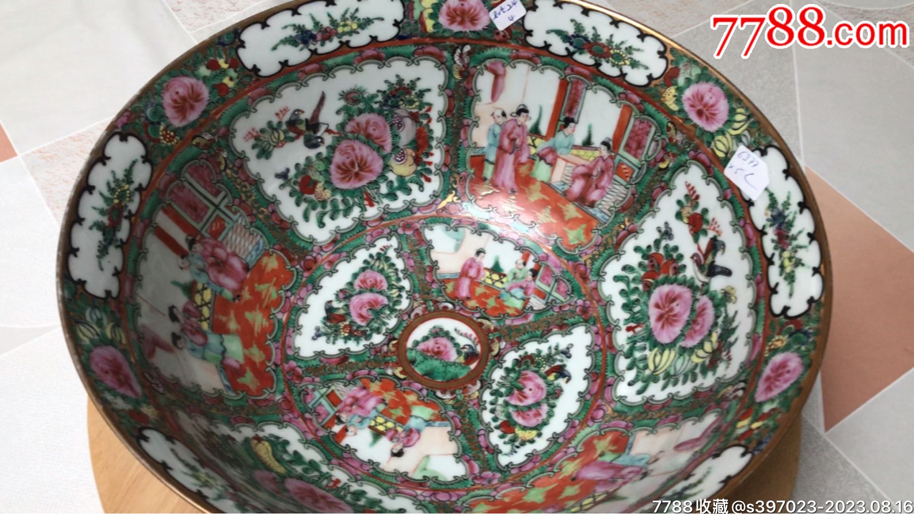 晚清民国广彩描金人物大碗_旧瓷器_古玩杂货铺收藏【7788文玩】