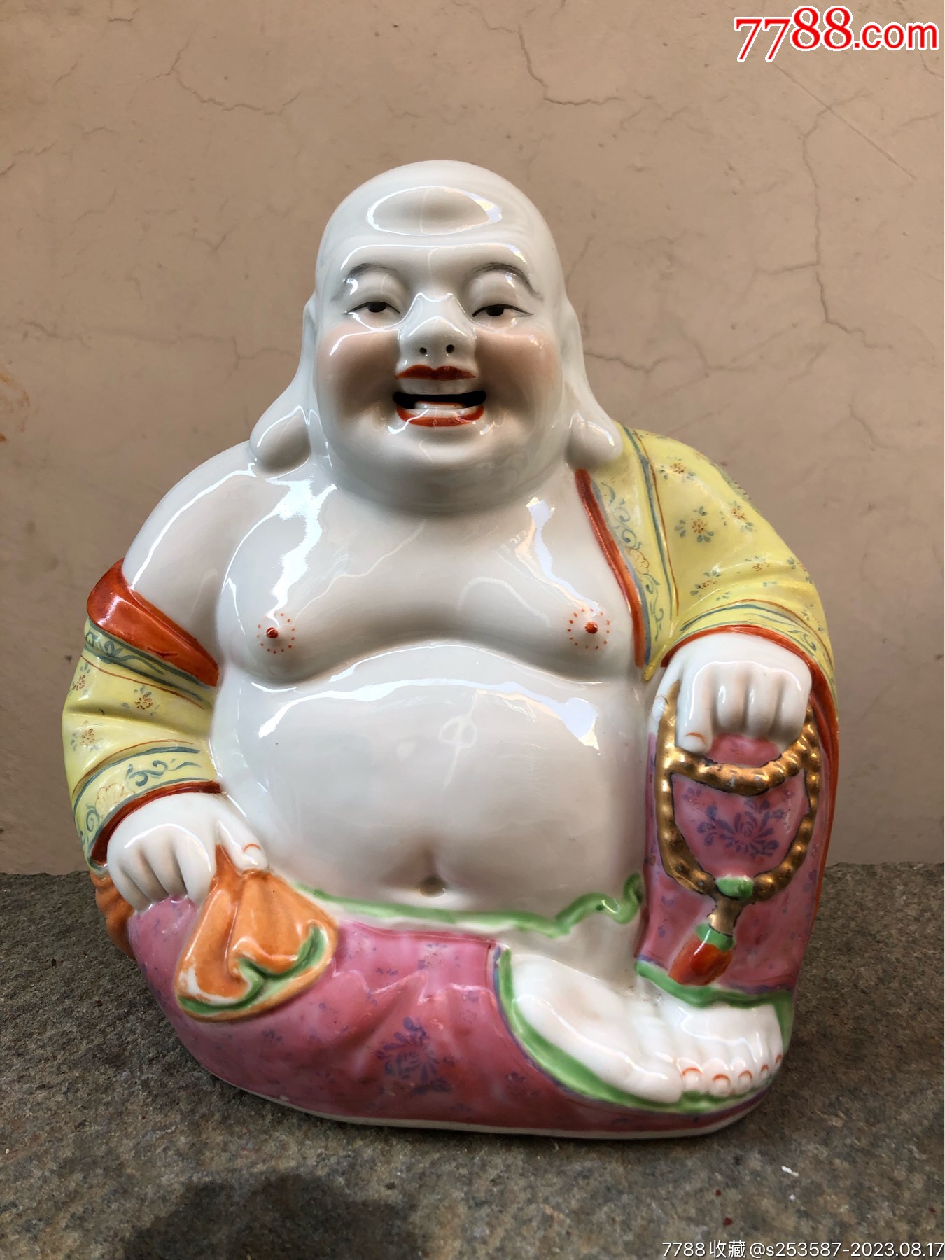 置物 弥勒佛 粉彩人物 置物 弥勒佛 粉彩人物