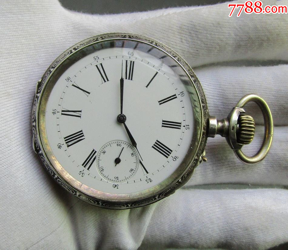 瑞士ancrelignedroite火车头银质大怀表_怀表/挂表_品牌图片_收藏价格