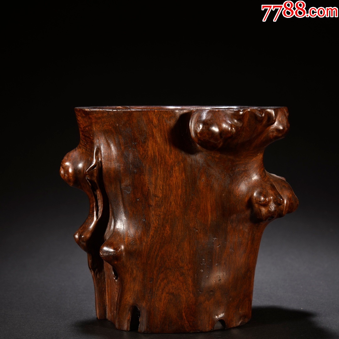 古美術 清時代 特大花梨木筆筒 直径約20cm 高さ約20cm 文房具