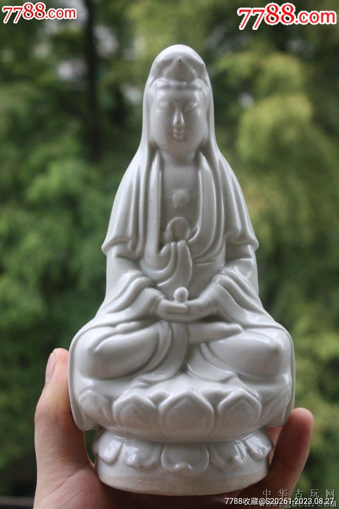 少見精美完好白瓷觀音一尊！有緣人請走！_價格2000元_第1張_7788收藏__收藏?zé)峋€