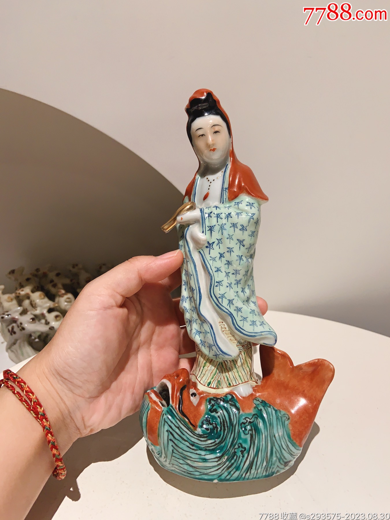 民国｜景德镇粉彩滴水观音造像瓷雕摆件非567_雕塑瓷/瓷雕_林木宝轩