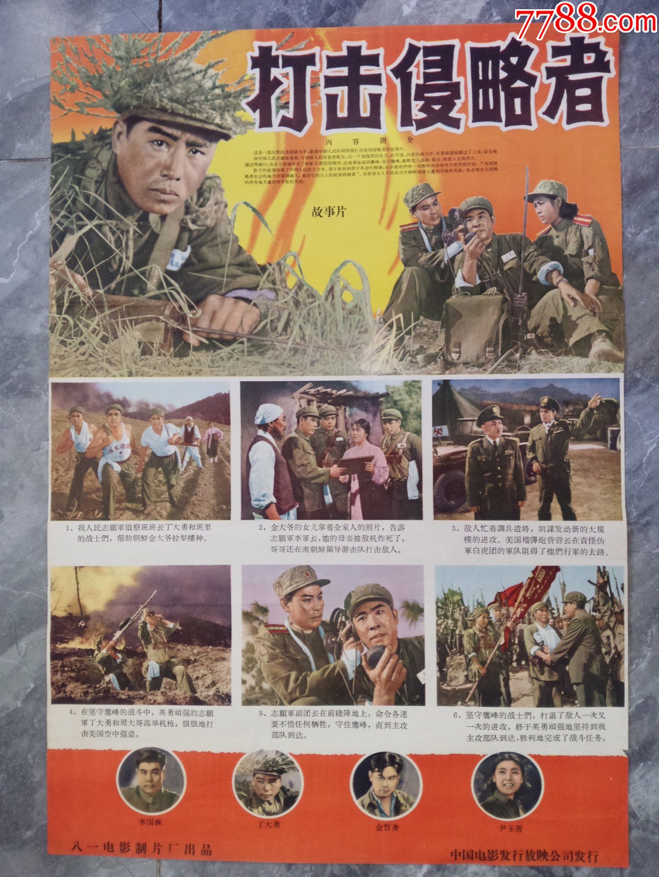 抗美援朝题材八一电影制片厂出品故事片-打击侵略者宣传海报一张-价格:300元-se95943069-年画/宣传画-零售-7788收藏__收藏热线