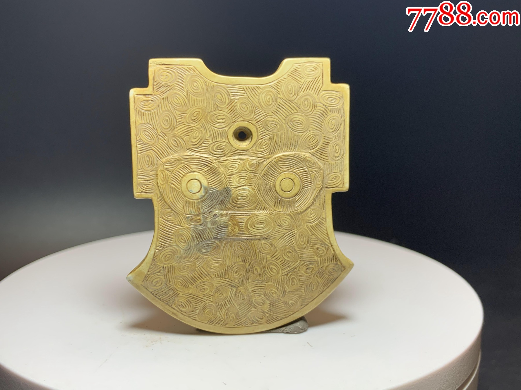 良渚文化地方玉神面纹玉簧L19_其他玉石/玉器_仙林湖畔【7788收藏__收藏热线】