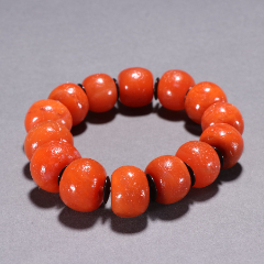 旧藏保山南红圆珠手串