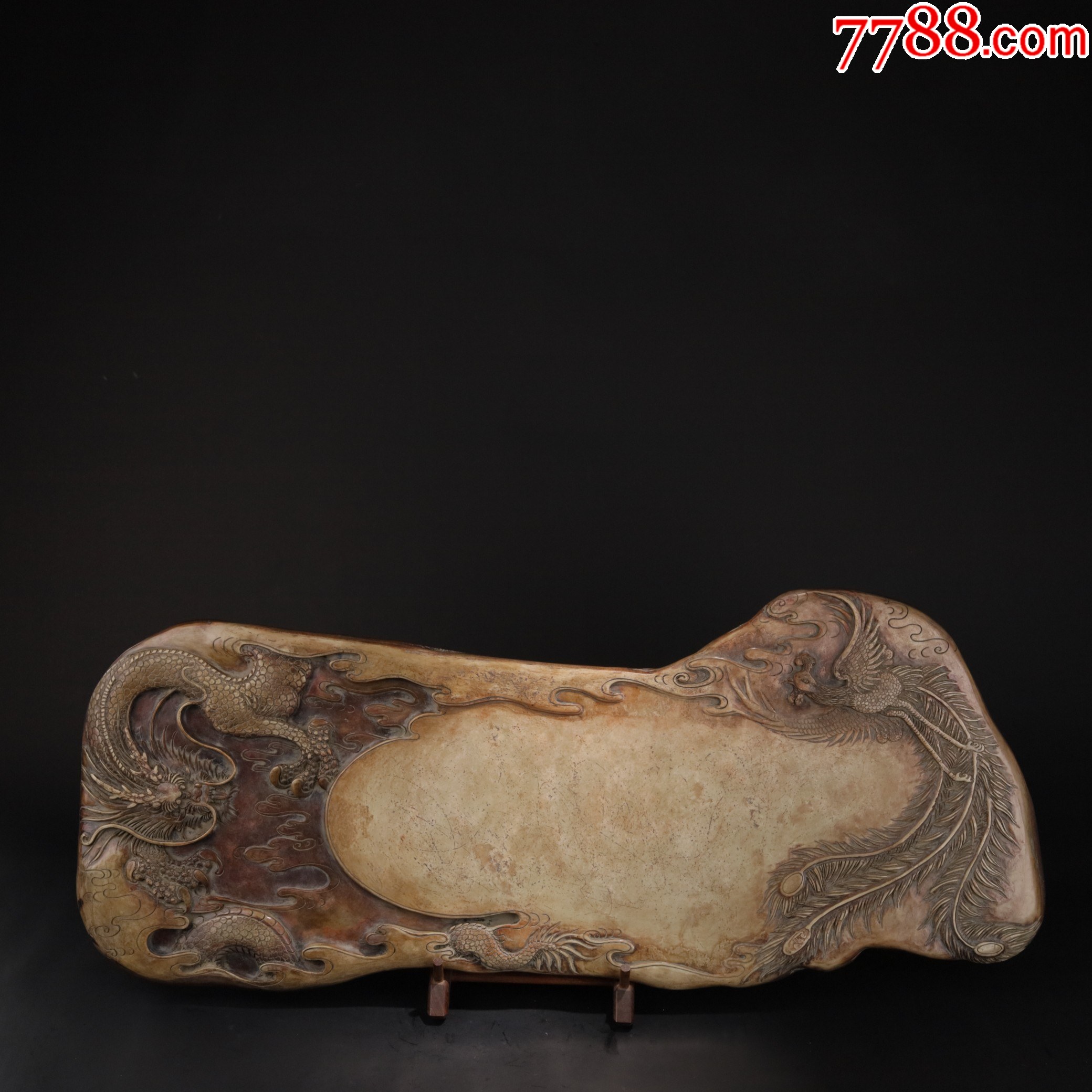 清代名家"徐元文"紫袍玉带砚:龙凤呈祥_其他砚台_图片鉴赏_收藏价值