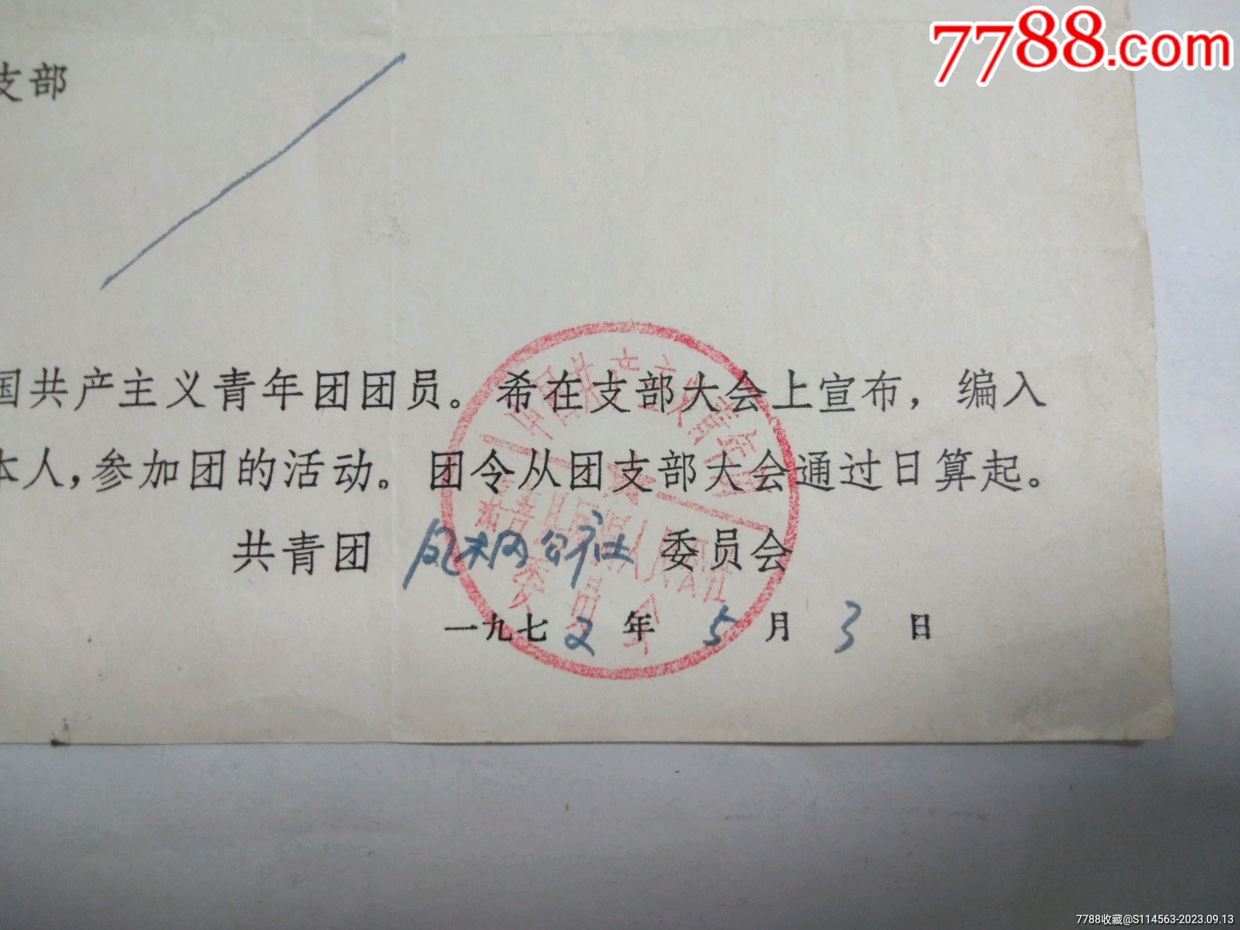 共青团秀南大队批准证明单_其他单据/函/表_第4张_7788期刊网