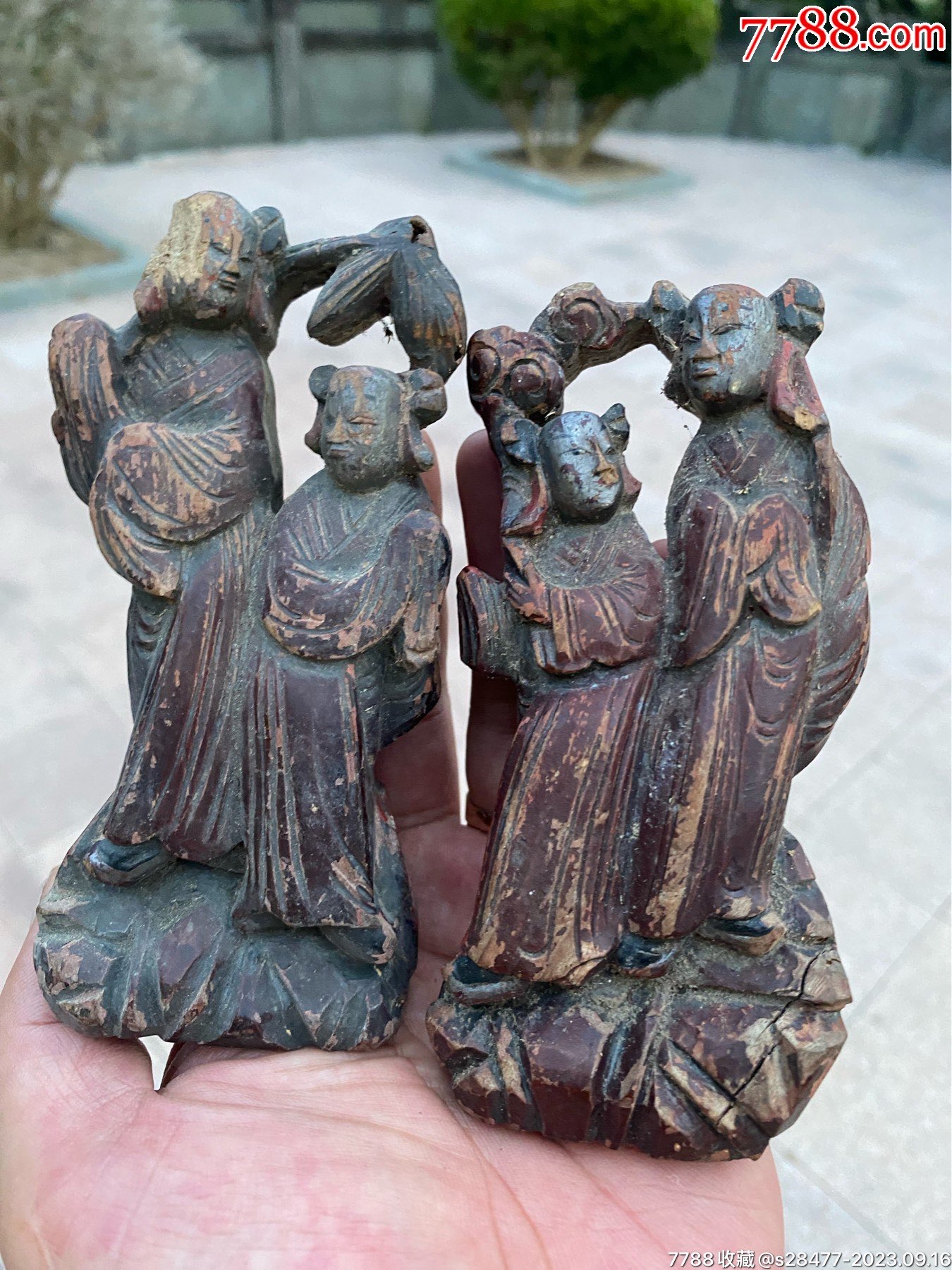 清代朱红木雕插人-对-价格:380元-se96208581-木雕花板-零售-7788收藏__收藏热线